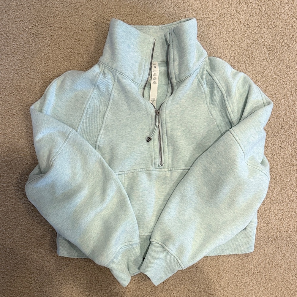 Lululemon Blue/Green Cropped Quarter-Zip